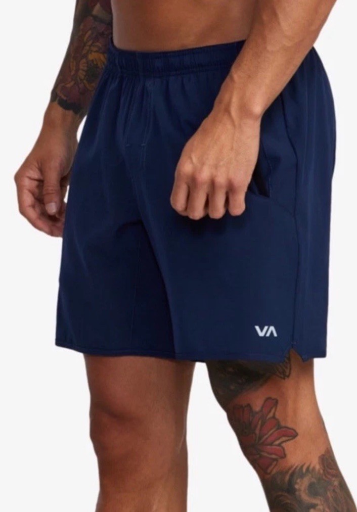 $70 RVCA Men’s Yogger Stretch 17 Shorts 8″ – Navy Blue – Medium -New Tag