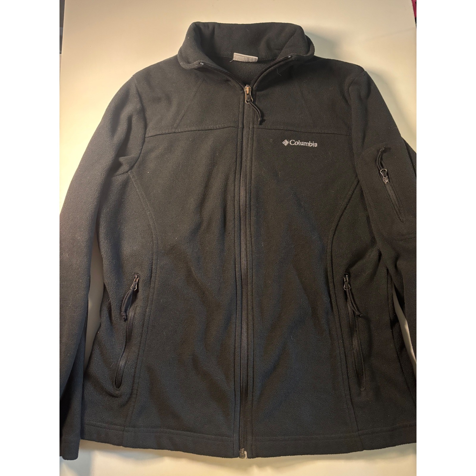 Columbia Womens Full Zip Fleece Jacket Black Mock Neck Fast Trek II S