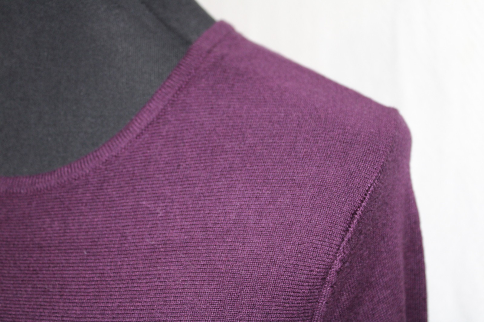 J JILL Sz L Knit Rayon Wool Blend Tunic Sweater Dark Purple Long Sleeve