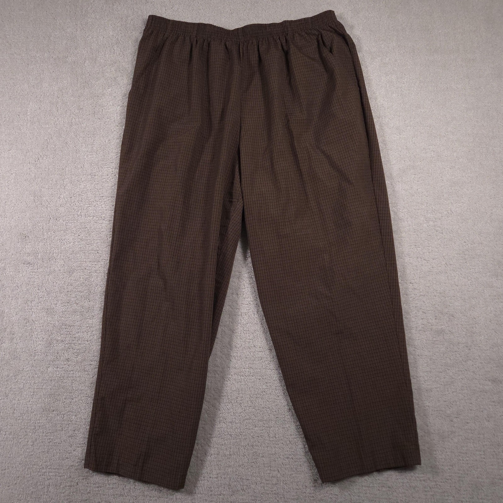 Briggs Pants Womens 24W Plaid Pull On Elastic Waist Plus Size Polyester Rayon