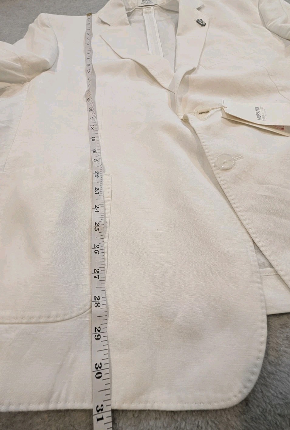 Baird McNutt Murano White Linen Blend Blazer Jacket Mens 2XB Single Breasted