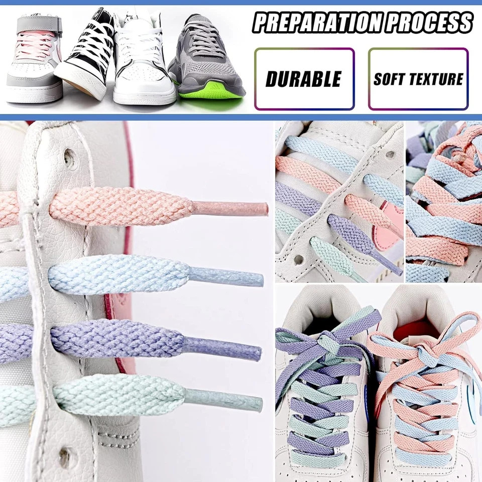 30 Pairs 54″ Athletic Shoe Laces 30 Colors Flat Sneaker Shoelaces Bulk Pack
