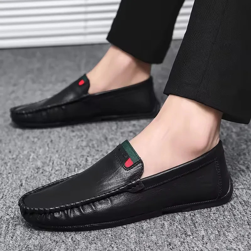 Soft PU Leather Comfortable Driving Shoes Men’s Outdoor Casual Flat Boat Shoes