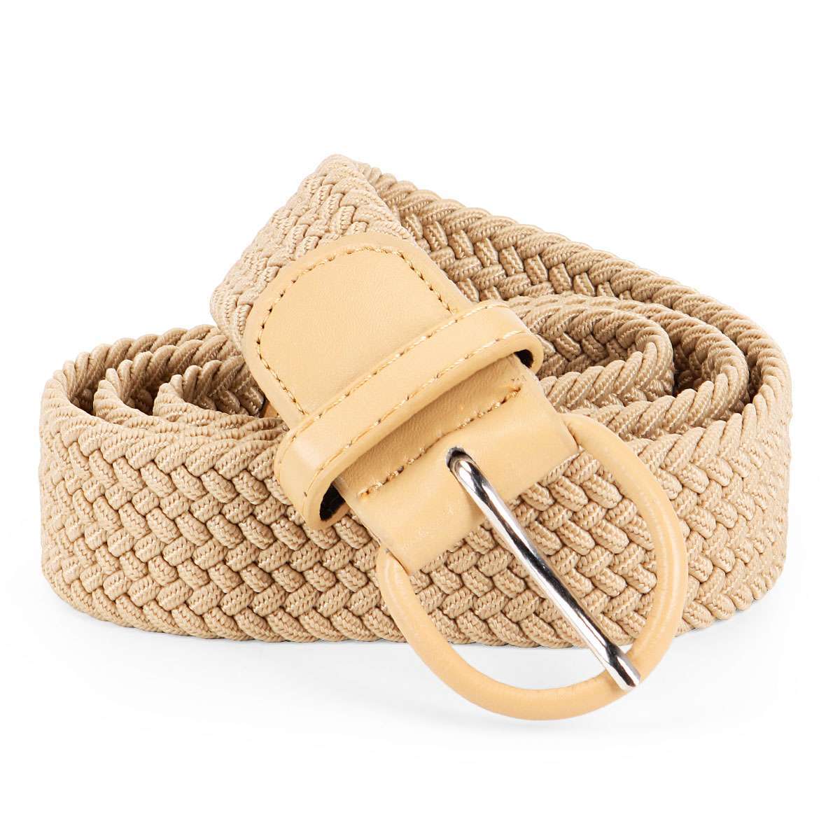 Woman Men Unisex Elastic Fabric Braided Belt Enduring Stretch Woven Belt Us
