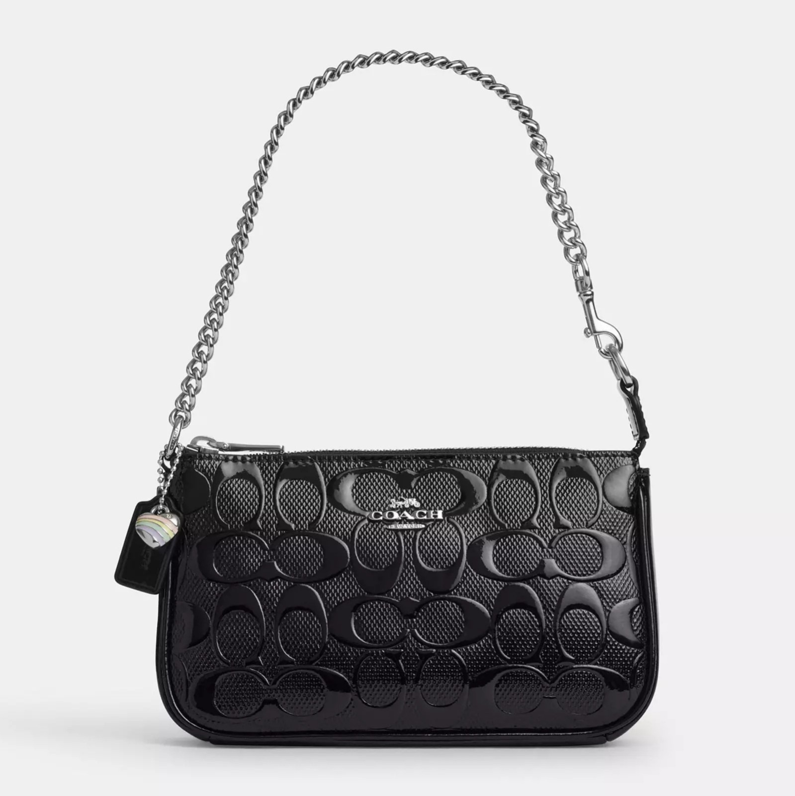 Coach Nolita 19 In Signature Leather With Heart Charm Black NWT
