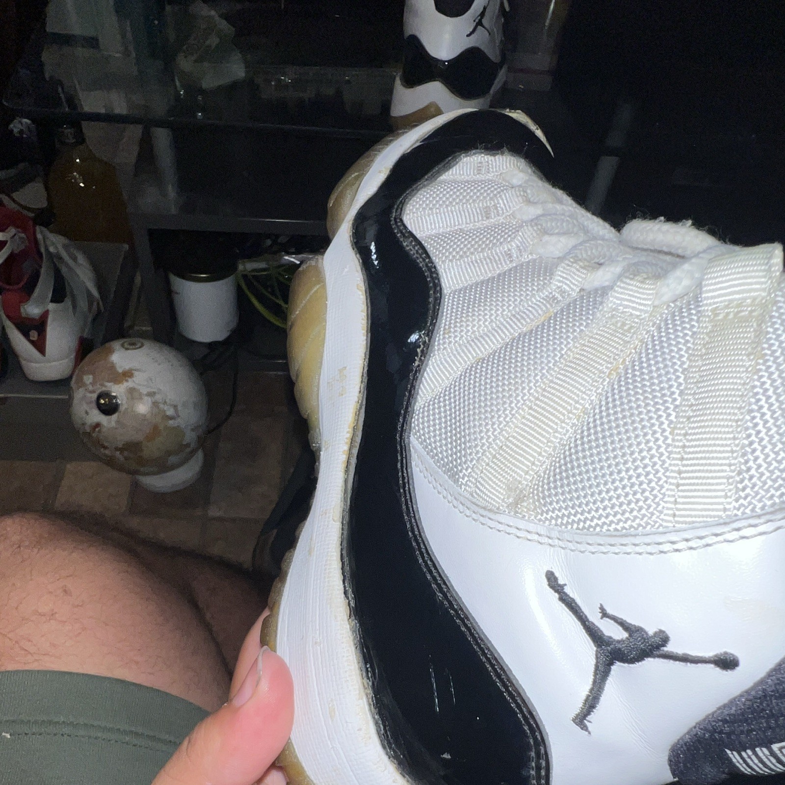 Jordan Air Jordan 11 Men’s High Top Patent Leather Colorblock Basketball Sneaker