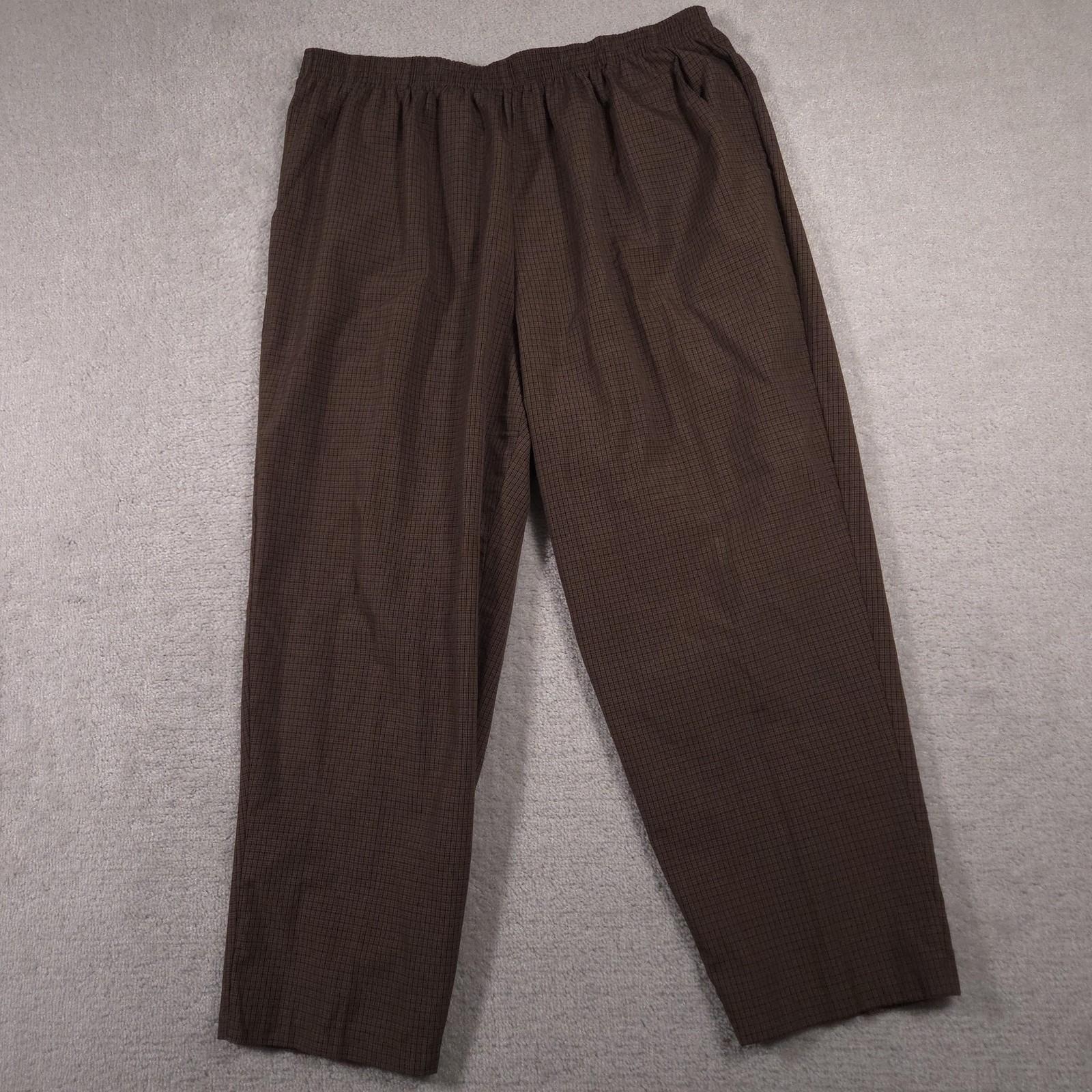 Briggs Pants Womens 24W Plaid Pull On Elastic Waist Plus Size Polyester Rayon