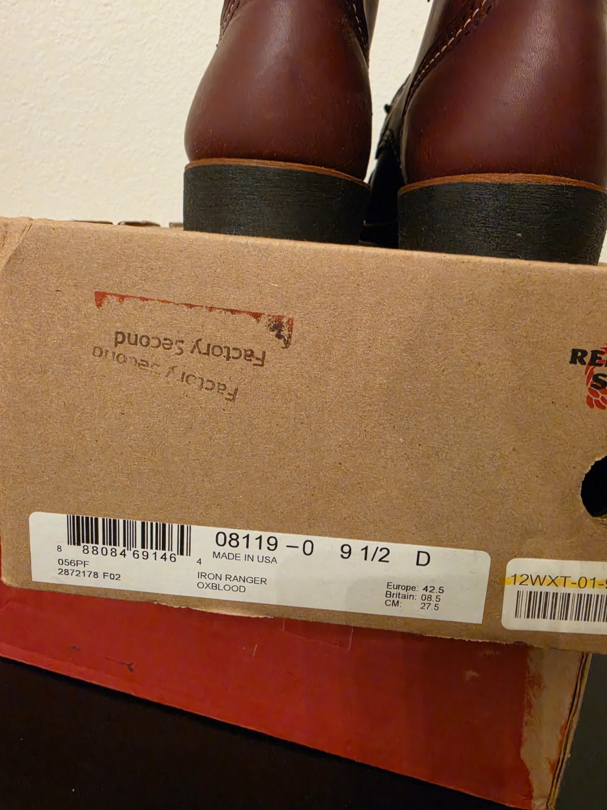 Red Wing 8119 Heritage Iron Ranger Oxblood Cap Toe Boots Mens 9.5D NEW W BOX