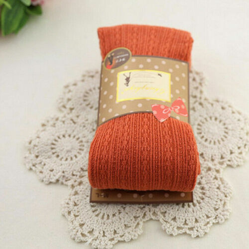Women Woolen Yarn Knitted Footed Tights Pantyhose Winter Warm Stretch Stockings