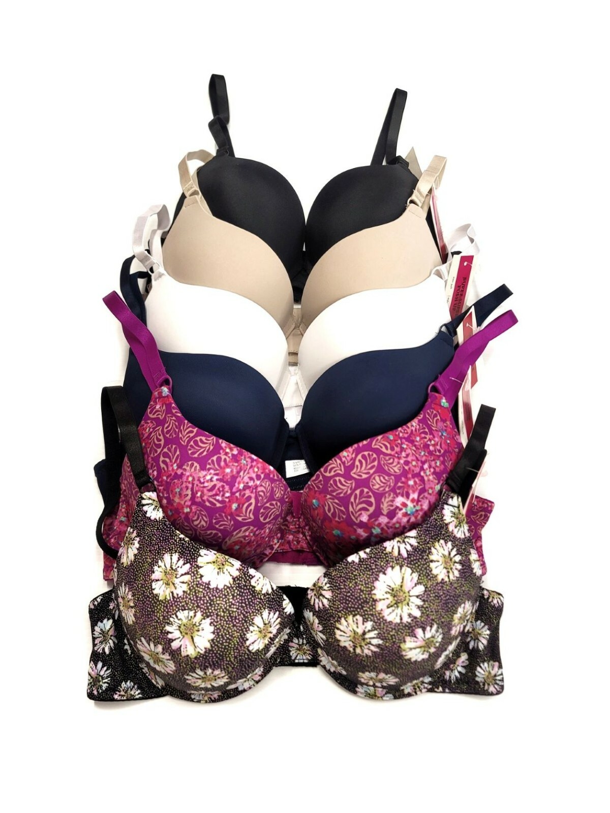 3 Hook Add 2 Cup Sizes Extreme Ultimate Extra Lift Padding Floral Push Up Bra