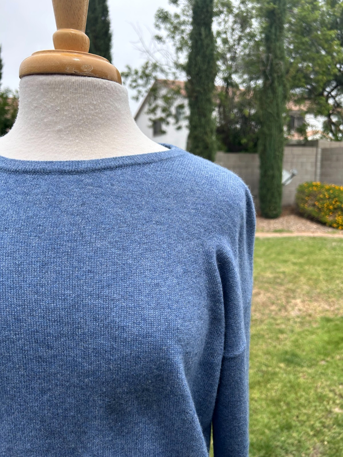 Van Winkle & Co Cashmere 2 PC Lounge Set Womens L Baltic Blue $276 Luxurious NWT