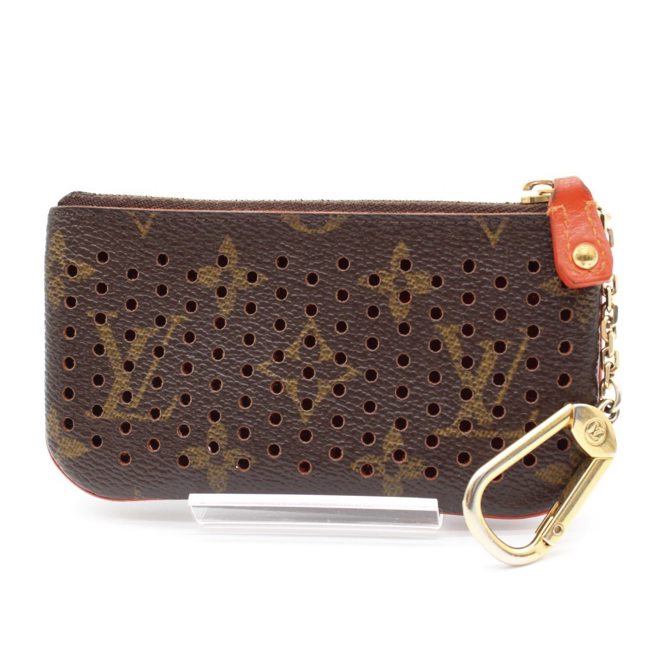 Louis Vuitton M95222 Monogram Perfo Coin Case PVC Brown Orange Gold Hardware
