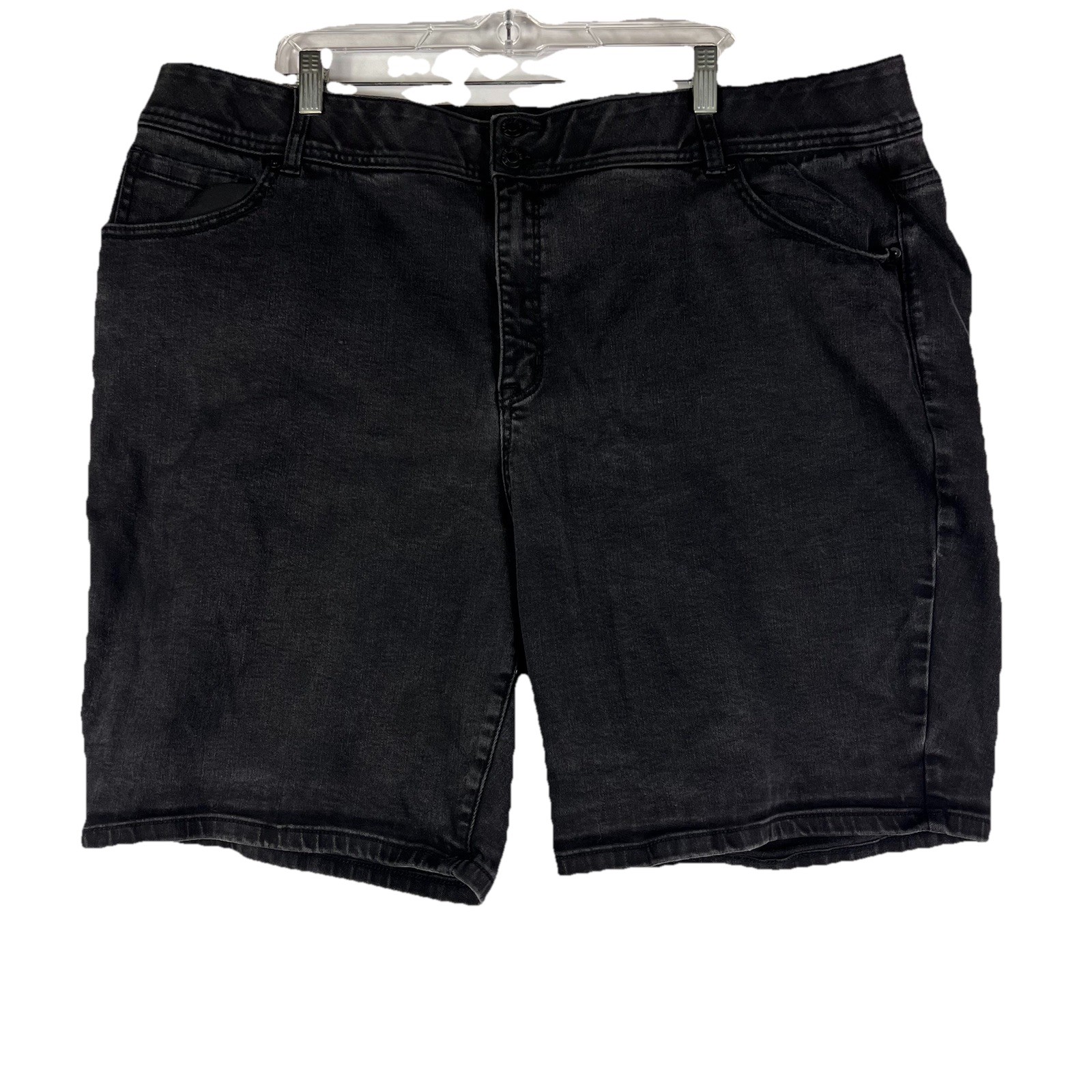 Lane Bryant Jean Shorts Women’s Plus Size 28 Charcoal Wash Denim Bermuda Stretch