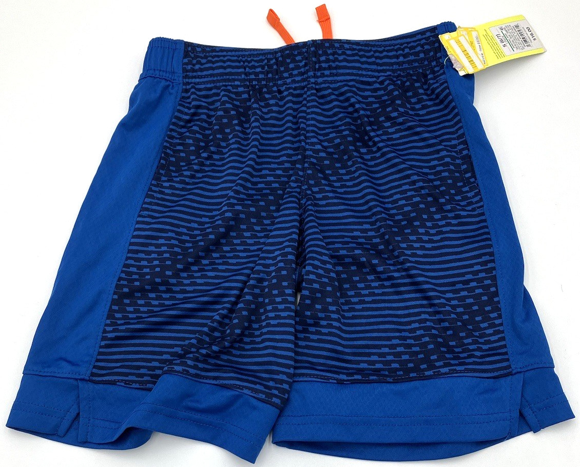 All In Motion Boys Size 6 7 Court Shorts Blue Orange Drawstring