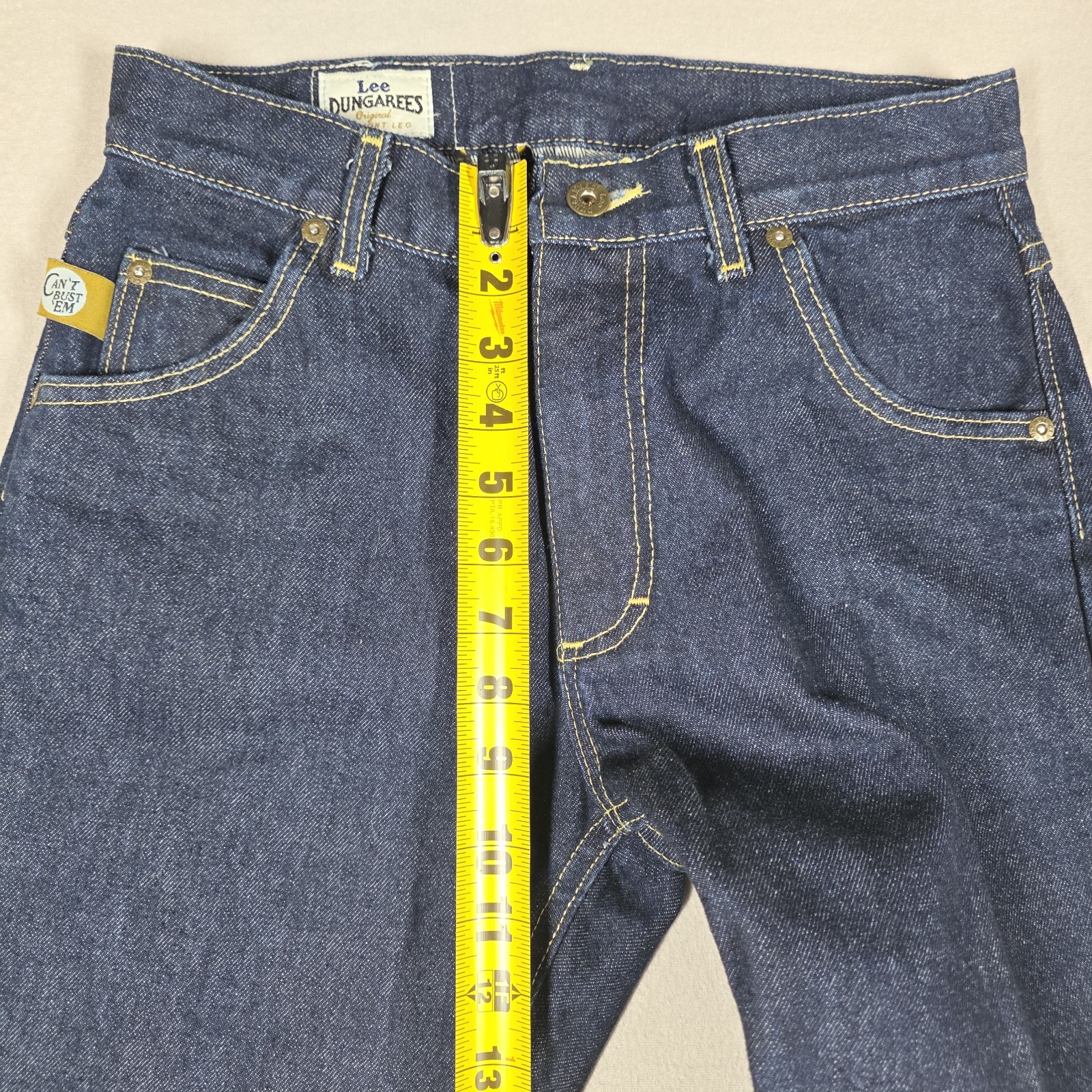 Vintage Lee Dungarees Jeans Men’s 27×32 Dark Wash Straight Made in USA Bust Em