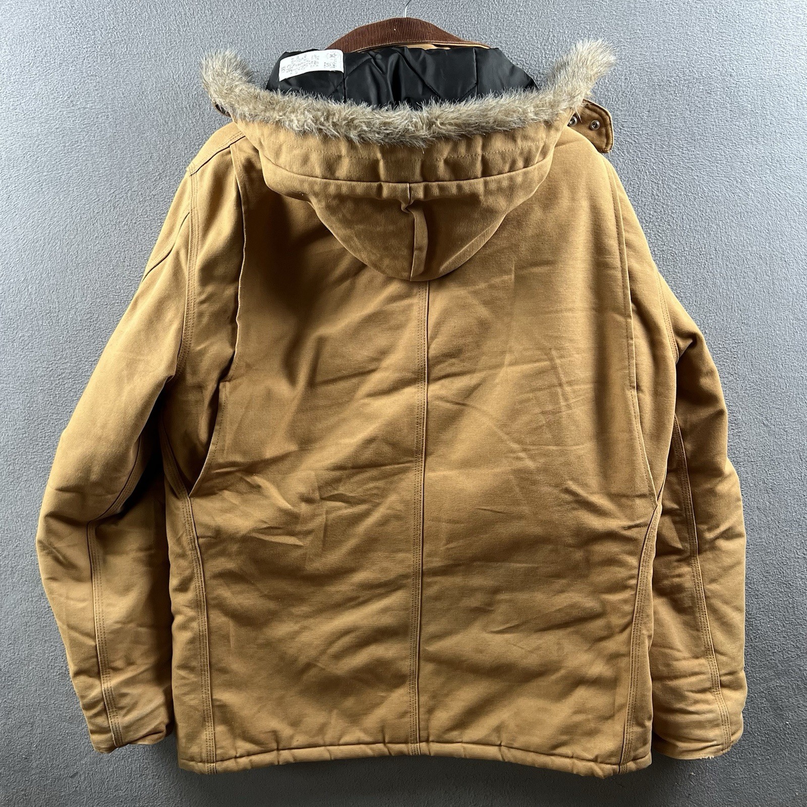 Vintage Carhartt Arctic Jacket Mens 46 Tall Brown C0196 W/ A01 BRN Fur Trim Hood