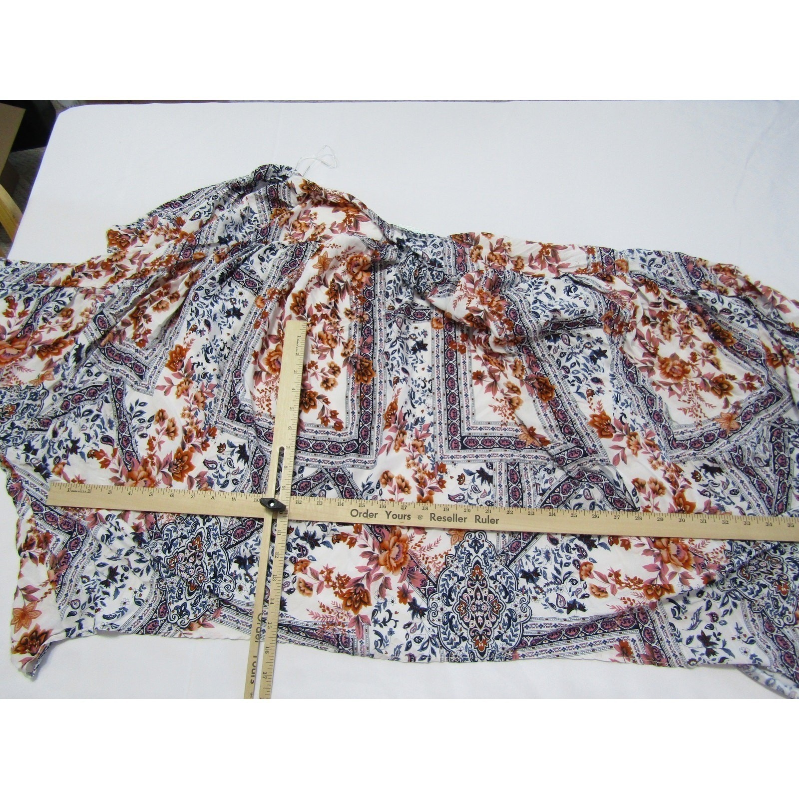 Hayden Rayon White Floral Tunic Wrap Top size 3XL Batwing Boho Colorful Classic