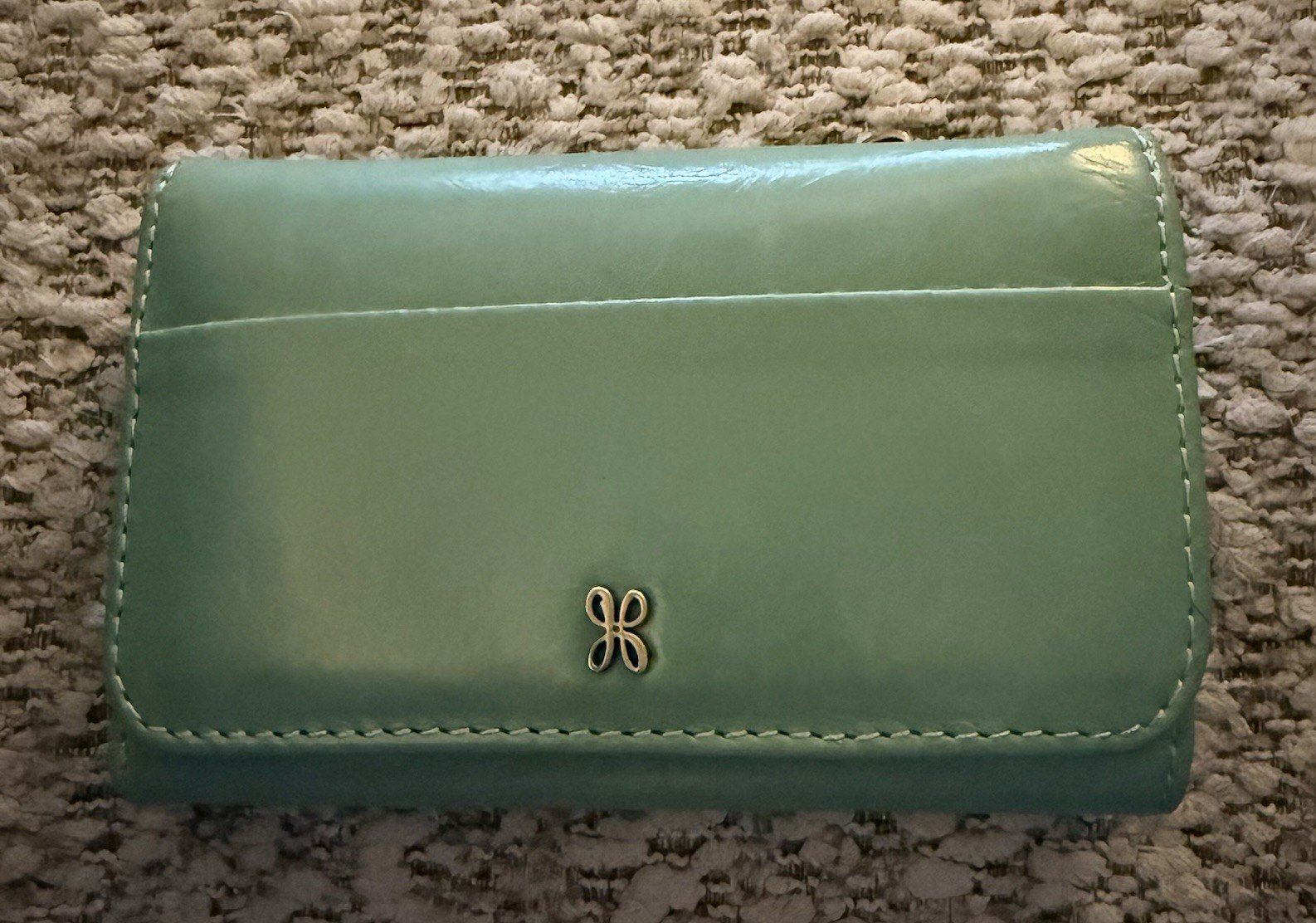 Hobo Women’s Mint Green Jill Trifold Wallet with Zip Pocket, ID Window, Cards