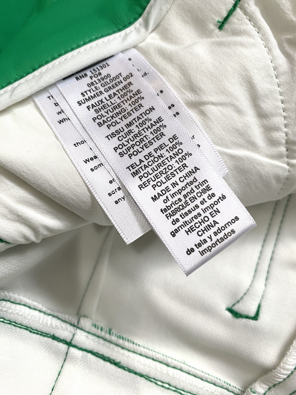 🥝 NWT GOOD AMERICAN FAUX LEATHER SUMMER GREEN PANTS GOOD ICON THICK SIZE 6 / 28