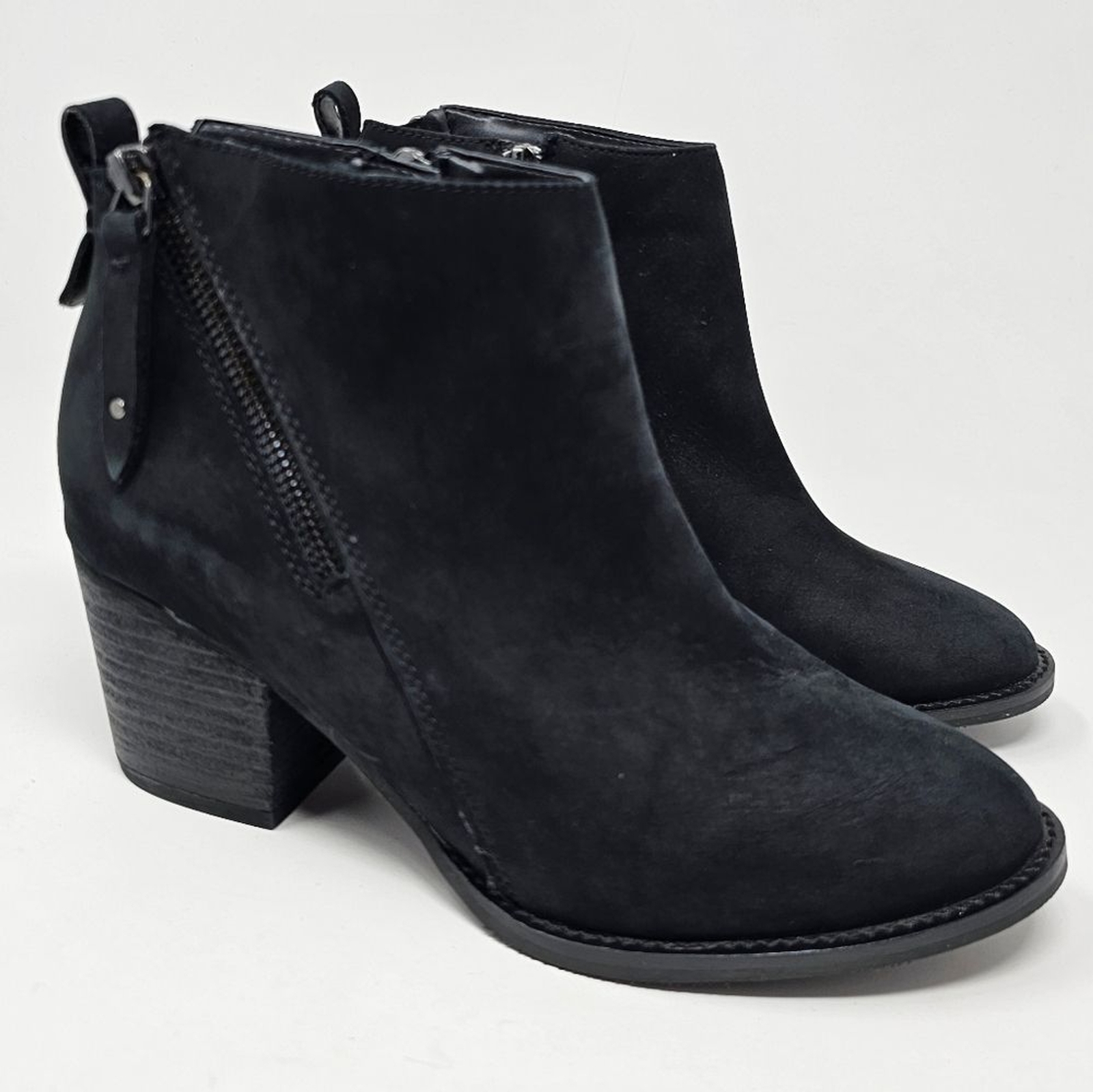 Agua College Waterproof Winter Ankle Boots Size 7.5 Black Leather Sealed Seams