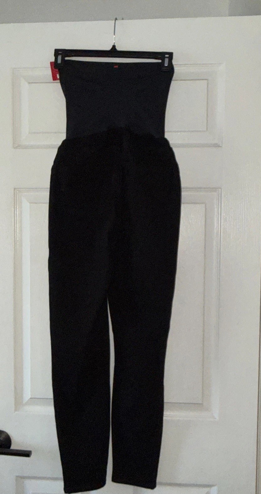 NWT SPANX Mama Ankle Jean-Ish Maternity Legging Black Twill Stretch Pant $110 M