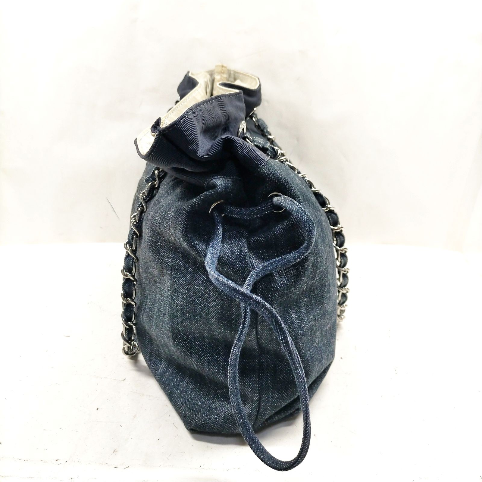 Chanel Tote Bag Navy Blue Denim 462603