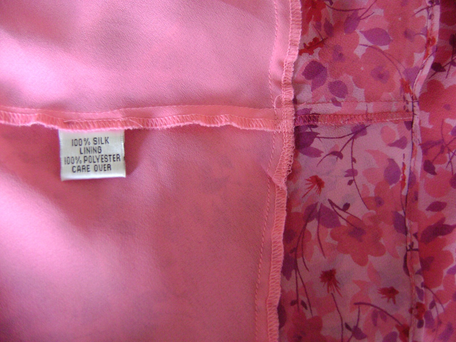 NEW DEPECHE MODE WOMEN’S BLOUSE 10 M PINK FLORAL SHEER OVERLAY TOP TIERED HEM