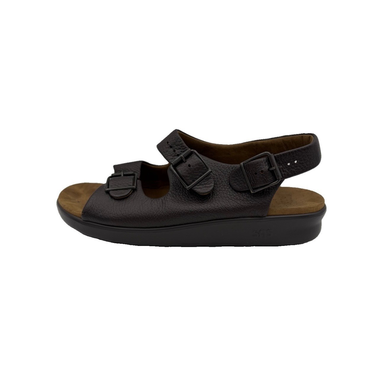 SAS Bravo Sandals Men 11.5M Dark Brown Leather Comfort Adjustable Buckles USA