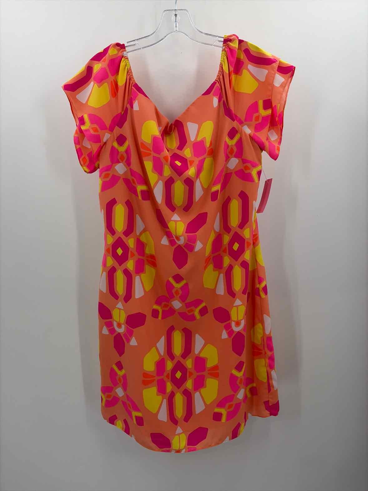 Pre-Owned Britt Ryan Orange Size Large Knee Length Short Sleeve Dress