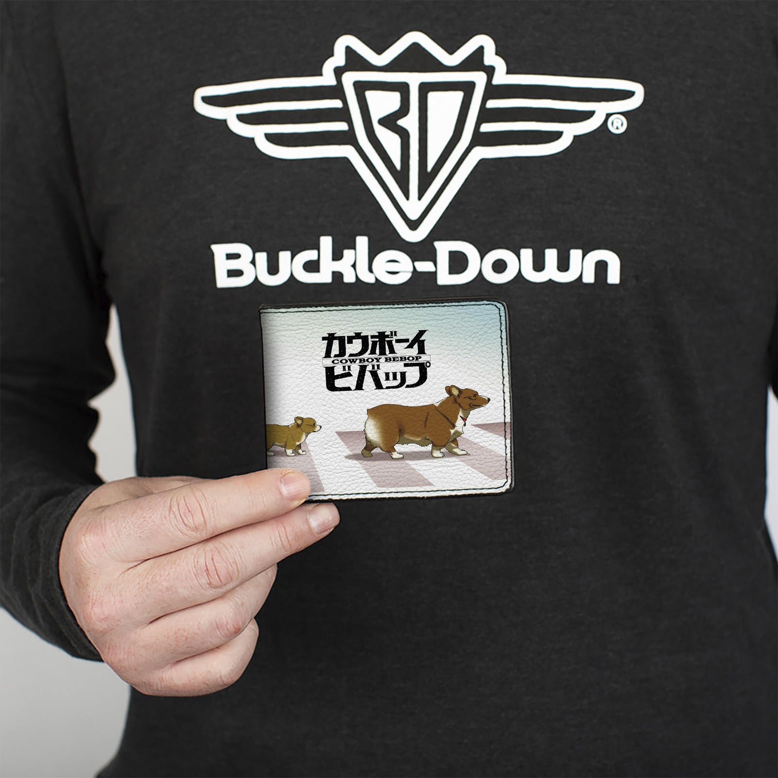 Bi-Fold Wallet COWBOY BEBOP Ein with Family Pose and Title Logo Blue Fade