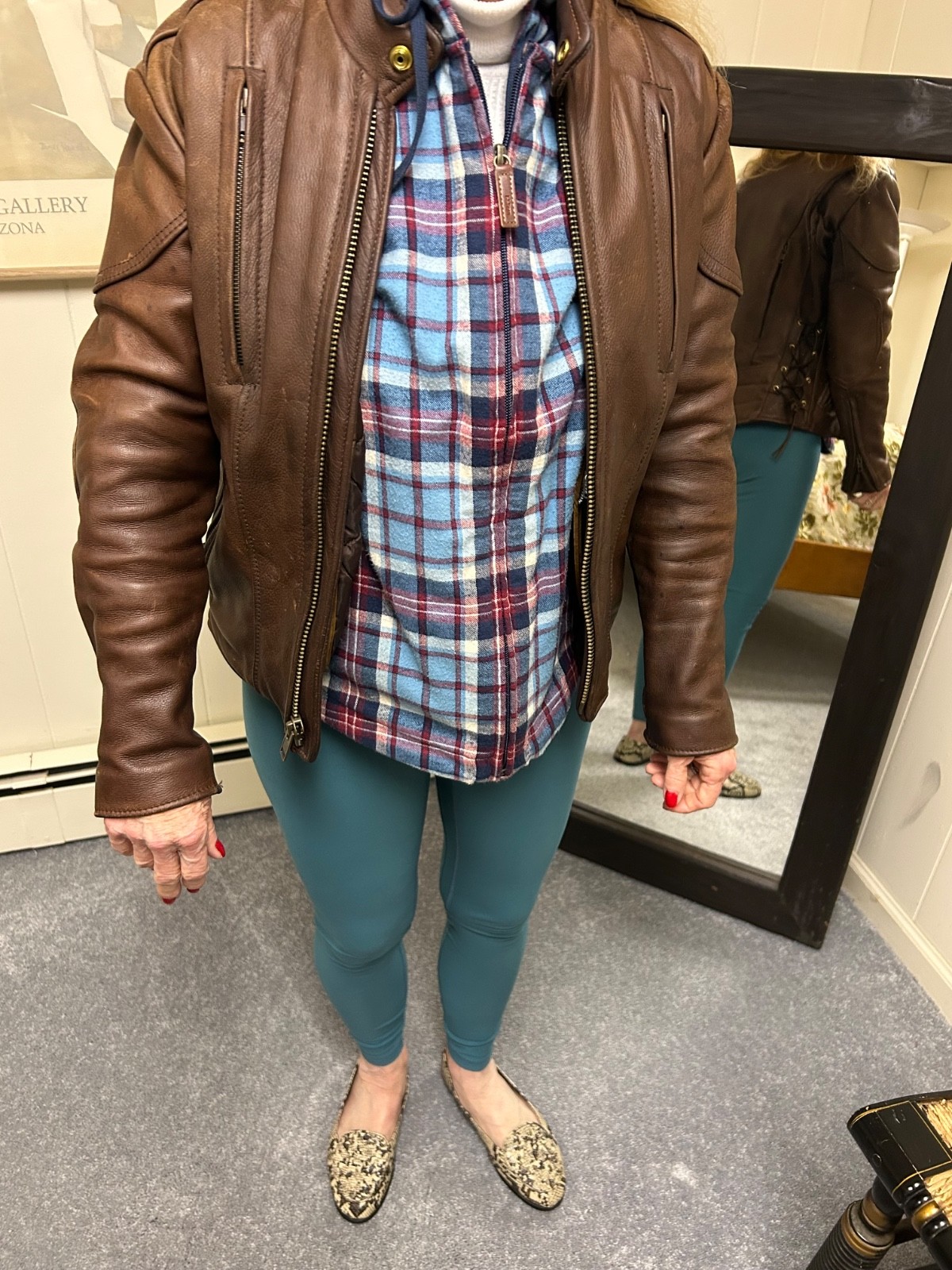 ladies Kerr leather heavyweight motorcycle jacket