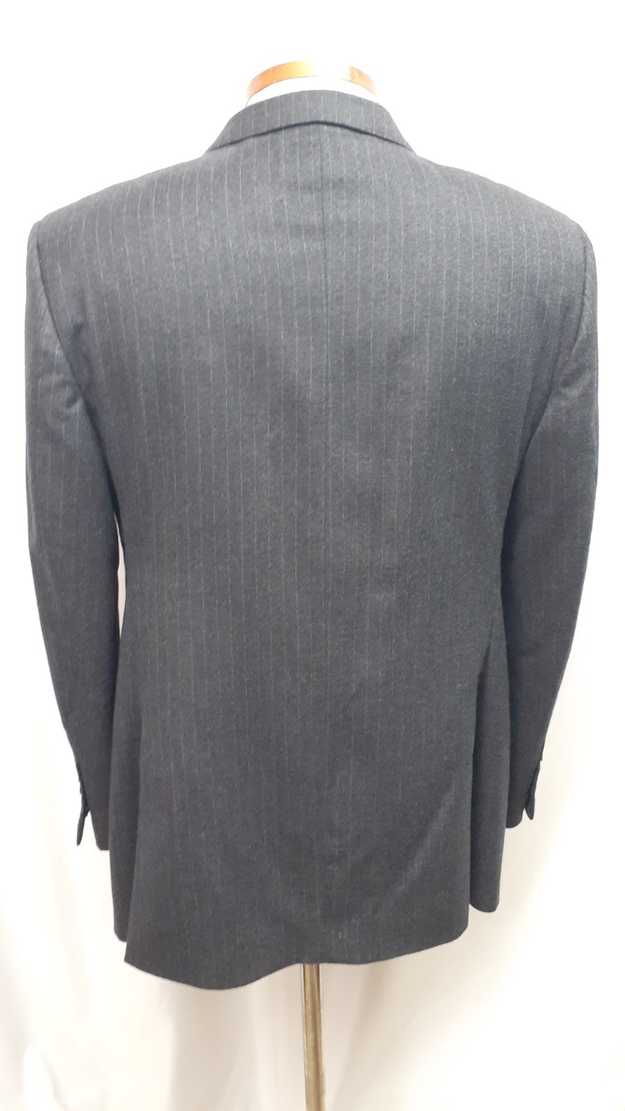 Coppley Suit 40 41 42 R 50/50 Wool Cashmere Flannel Gray Striped Dual Vents