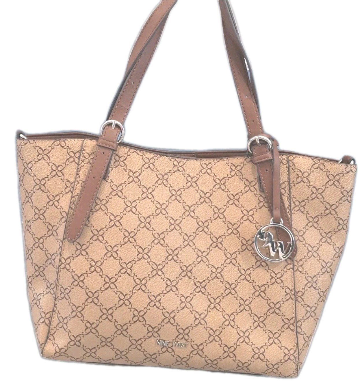 Nine West Tote Dbl Handled Adjustable Shoulder Handbag Multi Pockets
