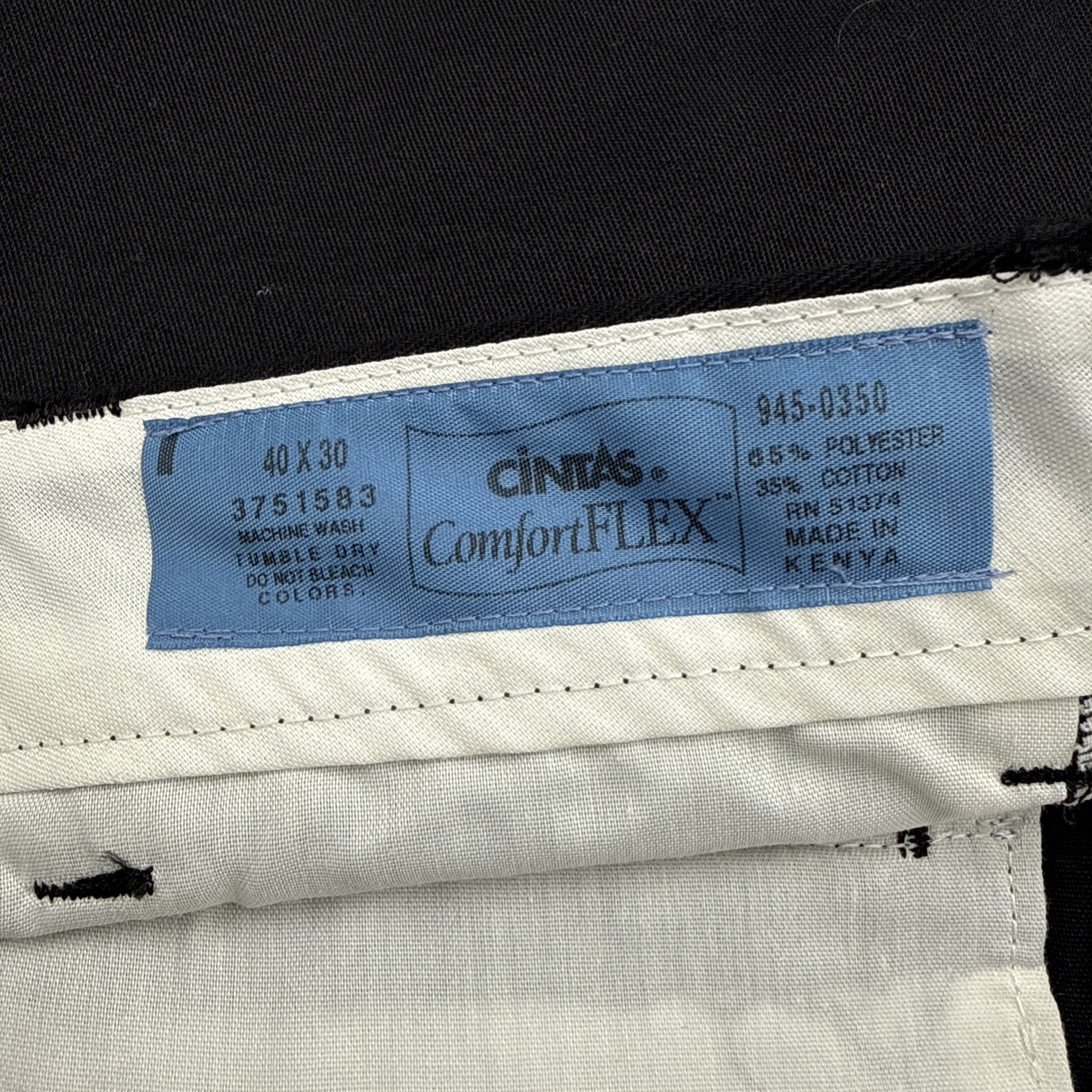 Cintas Comfort Flex Black Pants 40×30
