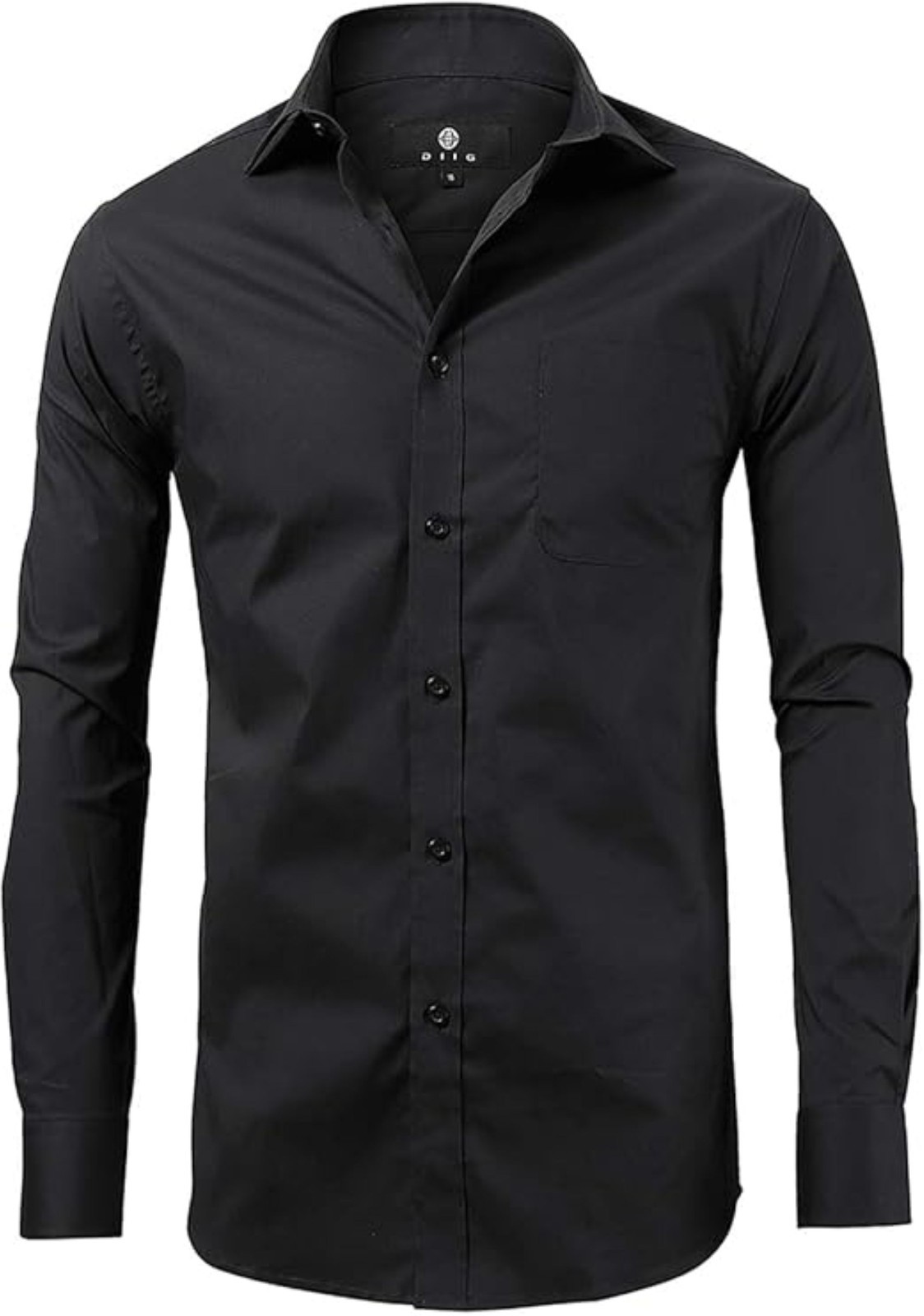 Men’s Dress Shirt, Long Sleeve Solid Slim/Regular Cotton Stretch Shirt