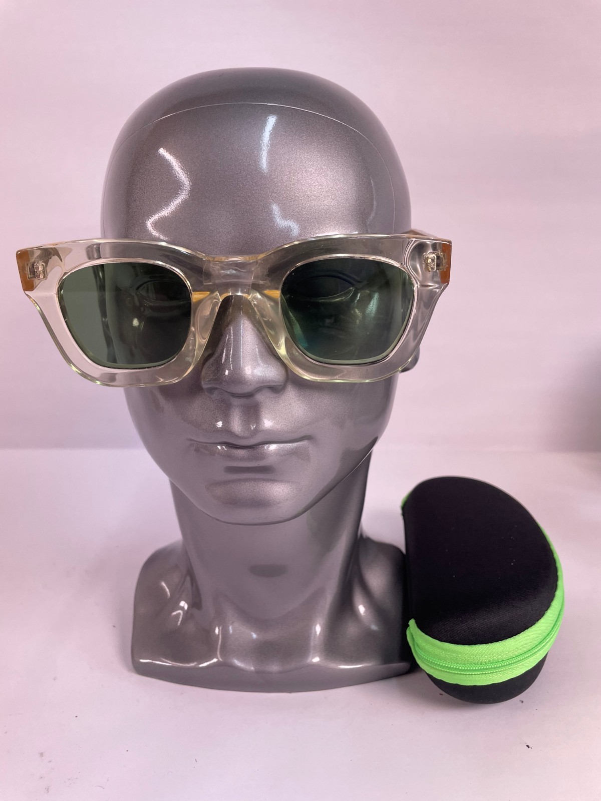 Strata Roadcase Clear Champagne Sunglasses Bottle Green Lenses
