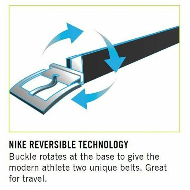 NIKE MENS PERFORATED TEXTURE REVERSIBLE BELT BLACK/BROWN SZ:M (FIT W34-36) 19890