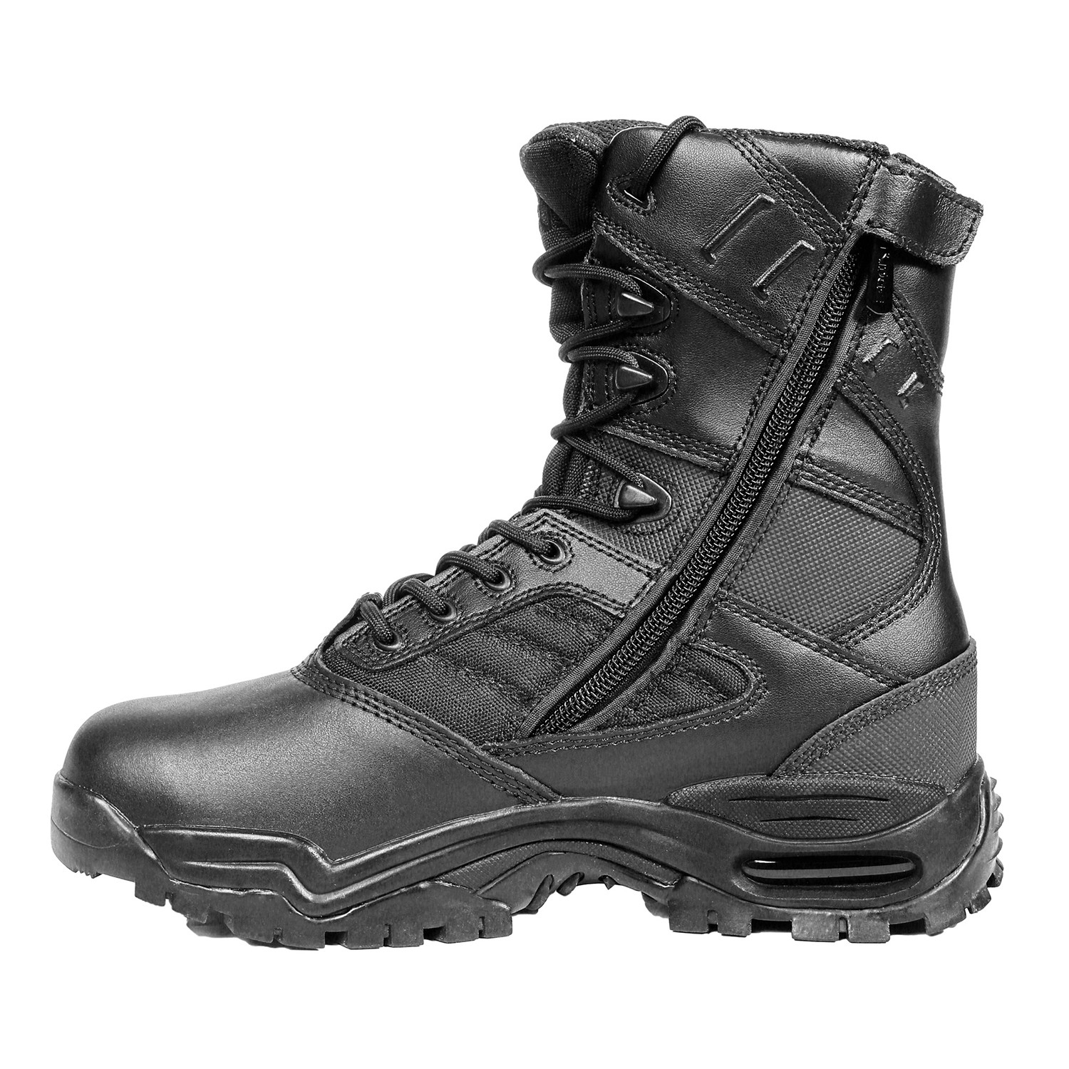 Ridge Men 8″ Waterproof Leather Non-Slip Tactical Military Work Black Shoe Boot