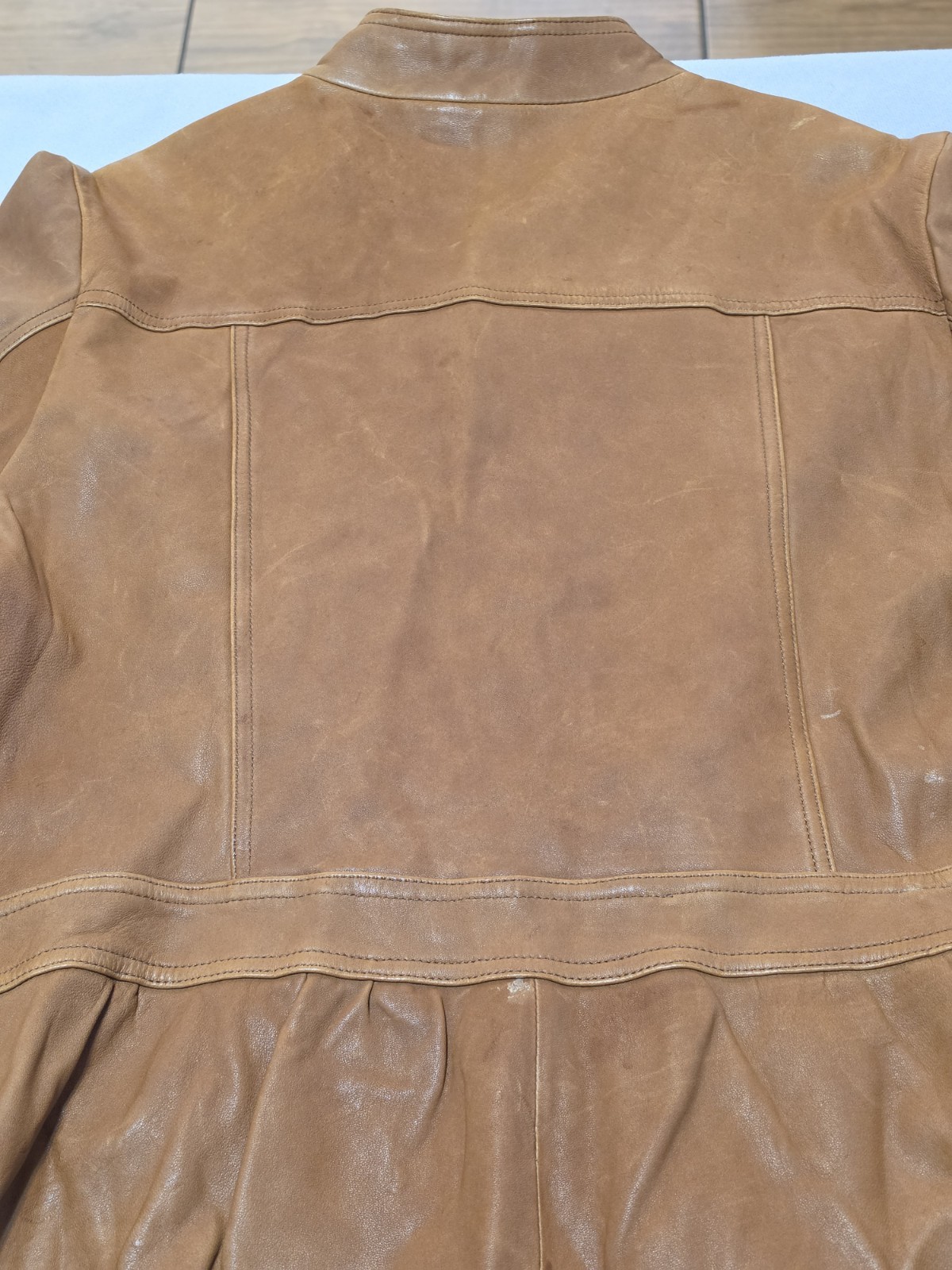 a.n.a Women’s Brown Genuine Leather Peplum Button Front Jacket Sz 1X NWT