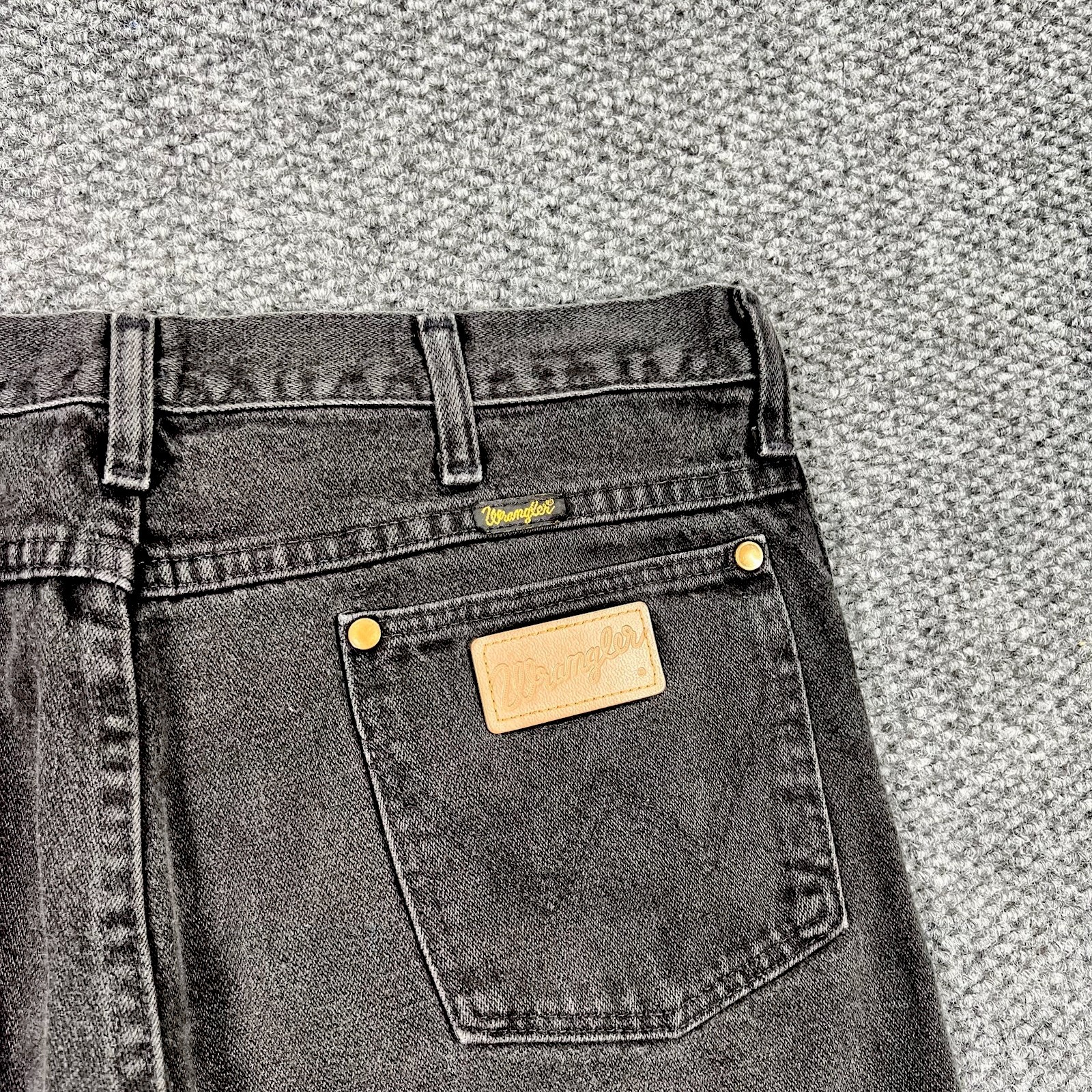 Vintage Wrangler Jeans Mens 34×34 Black Denim Cowboy Western 936WBK Made In USA