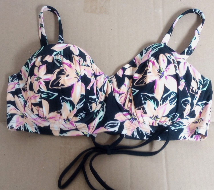 Xhilaration Bikini Top Underwire Strappy Floral Tropical Plus Size
