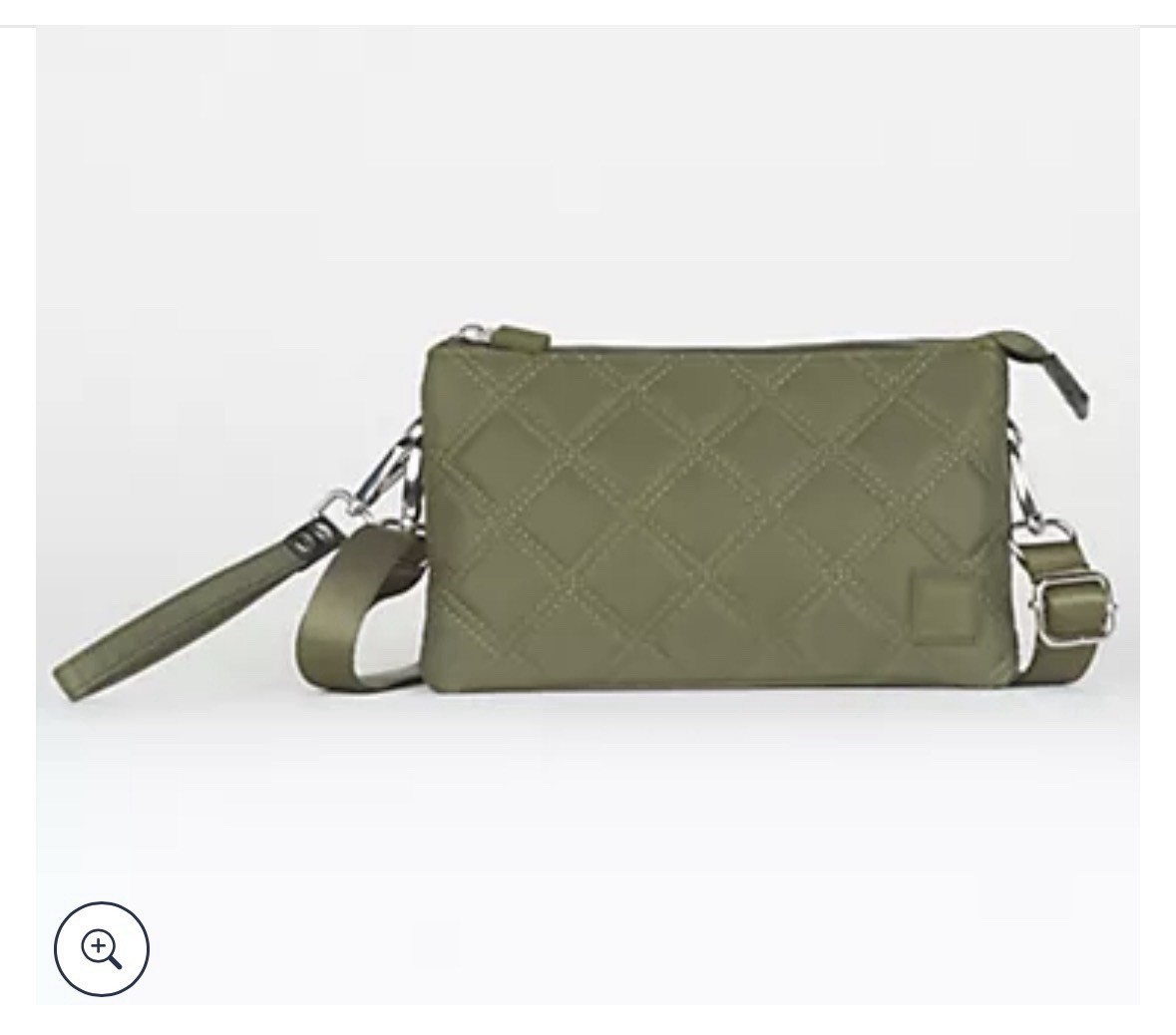 IHKWIP Green Quilted Wristlet Wallet w/ Zipper, Wrist Strap, Credit Card Slots