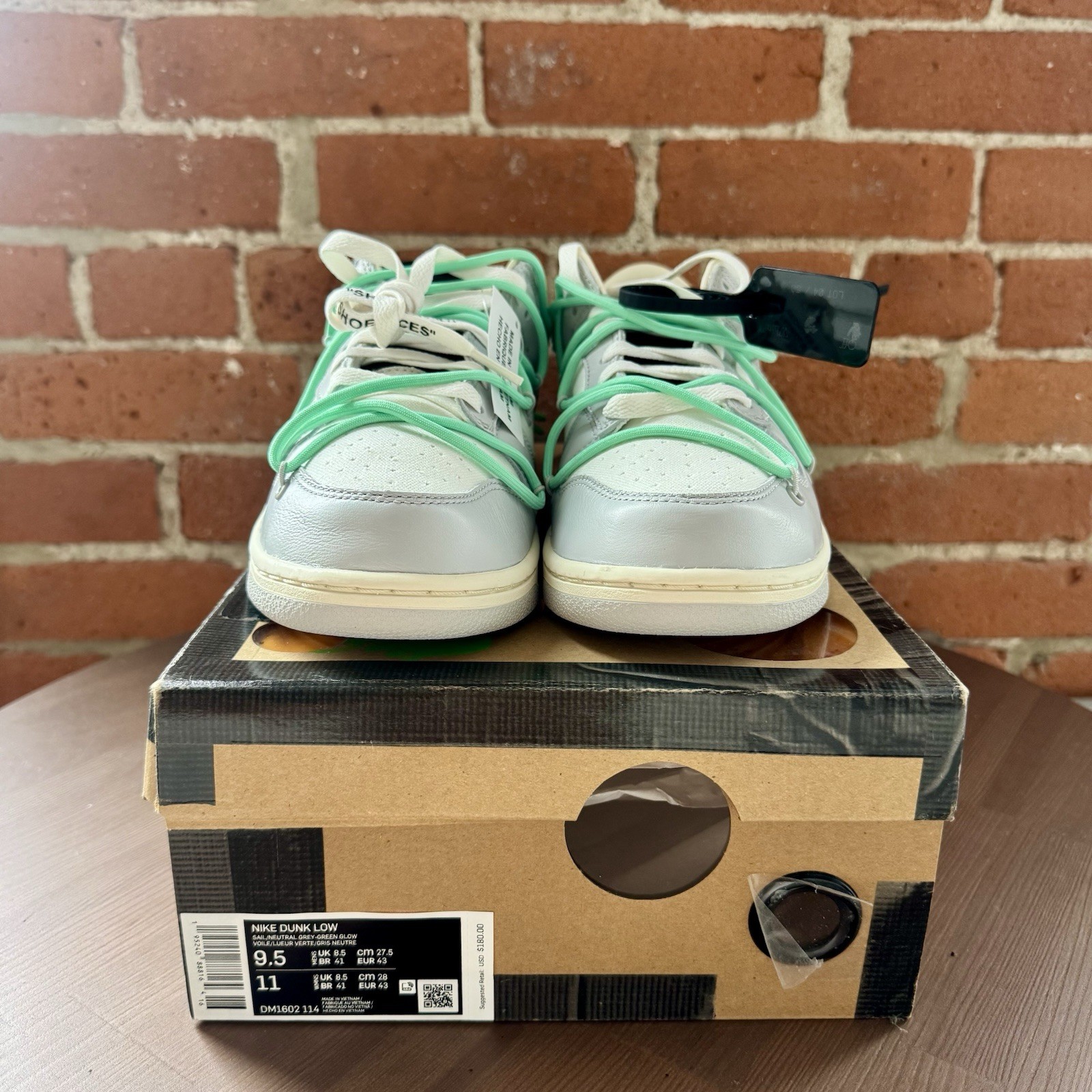 Nike Dunk Low Off-White Lot 16 White Gray Mint Green Men’s Athletic Sneaker 2021