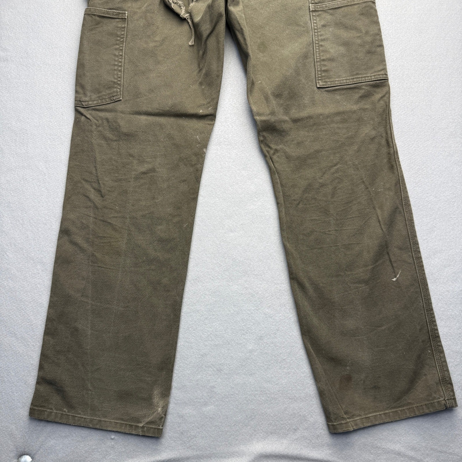 Carhartt Relaxed Fit Carpenter Pants Mens 31×32 Brown Distressed Canvas Workwear