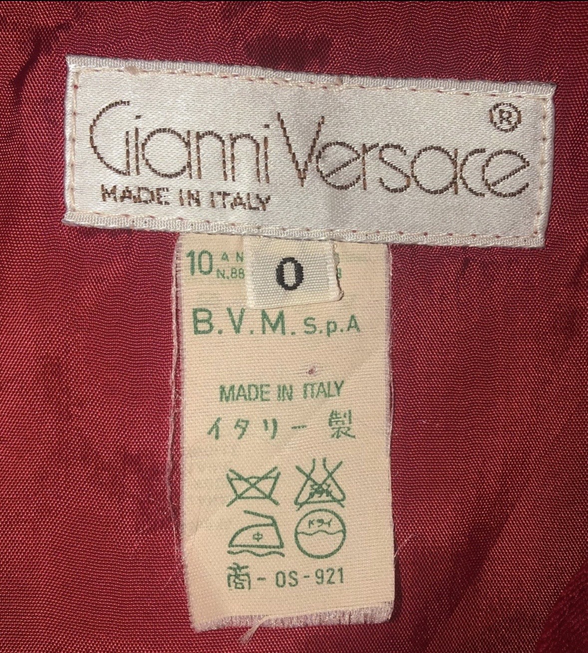 Gianni Versace Red Wool Pencil Skirt Size 0 Lined Made in Italy