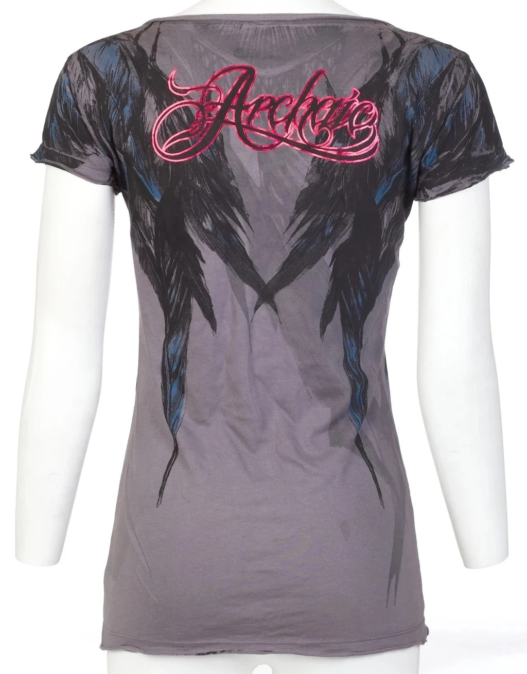 Archaic Affliction Women’s T-Shirt Short Sleeve SECOND LOVE Tattoo Wings Biker