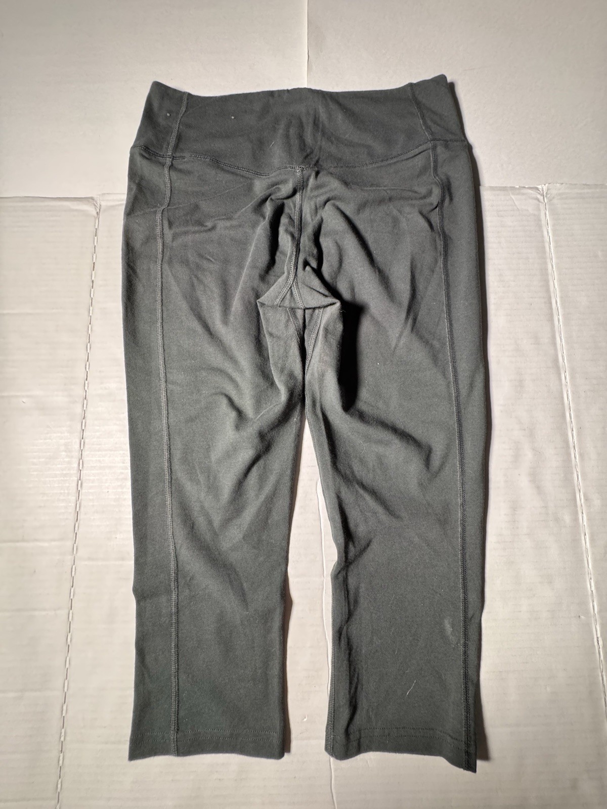 Pre Owned Excellent Nike Dri Fit Capri Leggings Embroidered Black Turquoise Sz M