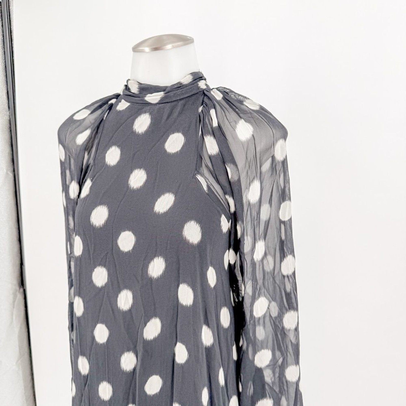 Maeve Long Sleeve Sheer Mini Dress