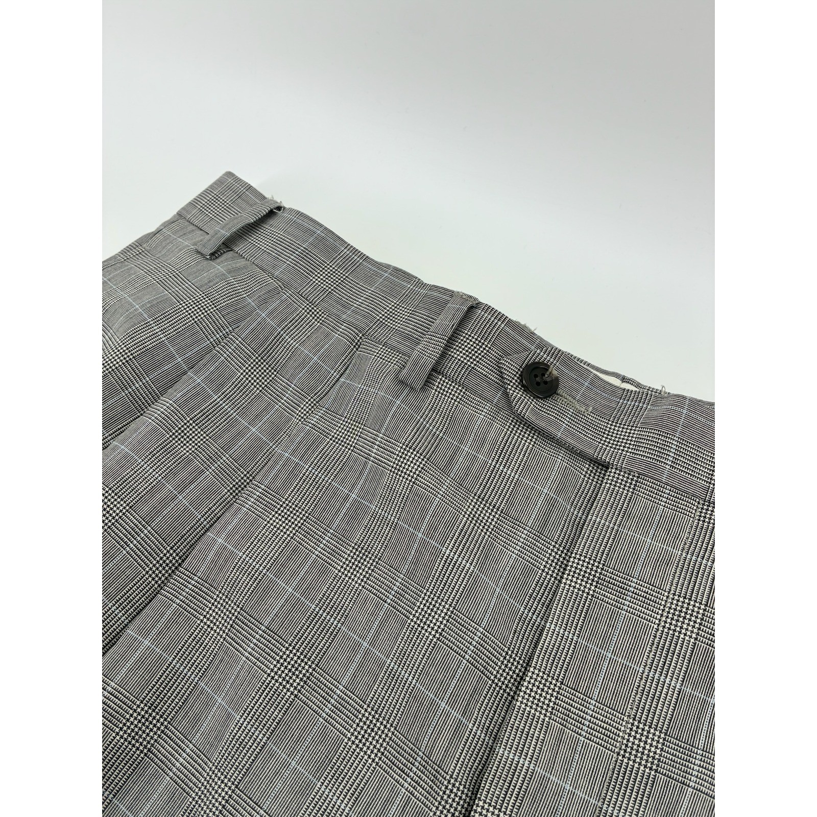 Lauren Ralph Lauren Wool Cashmere Glen Plaid Pleated Cuffed Dress Pants 38×32