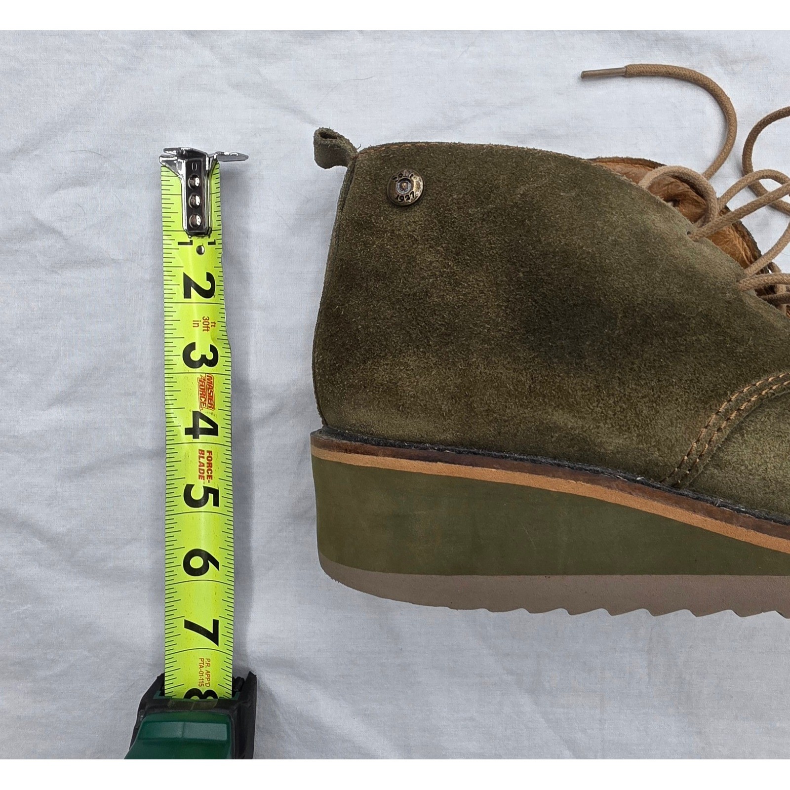 Sofft Women Olive Green Suede Wedge Chukka Boots 1432129 Size 8.5M